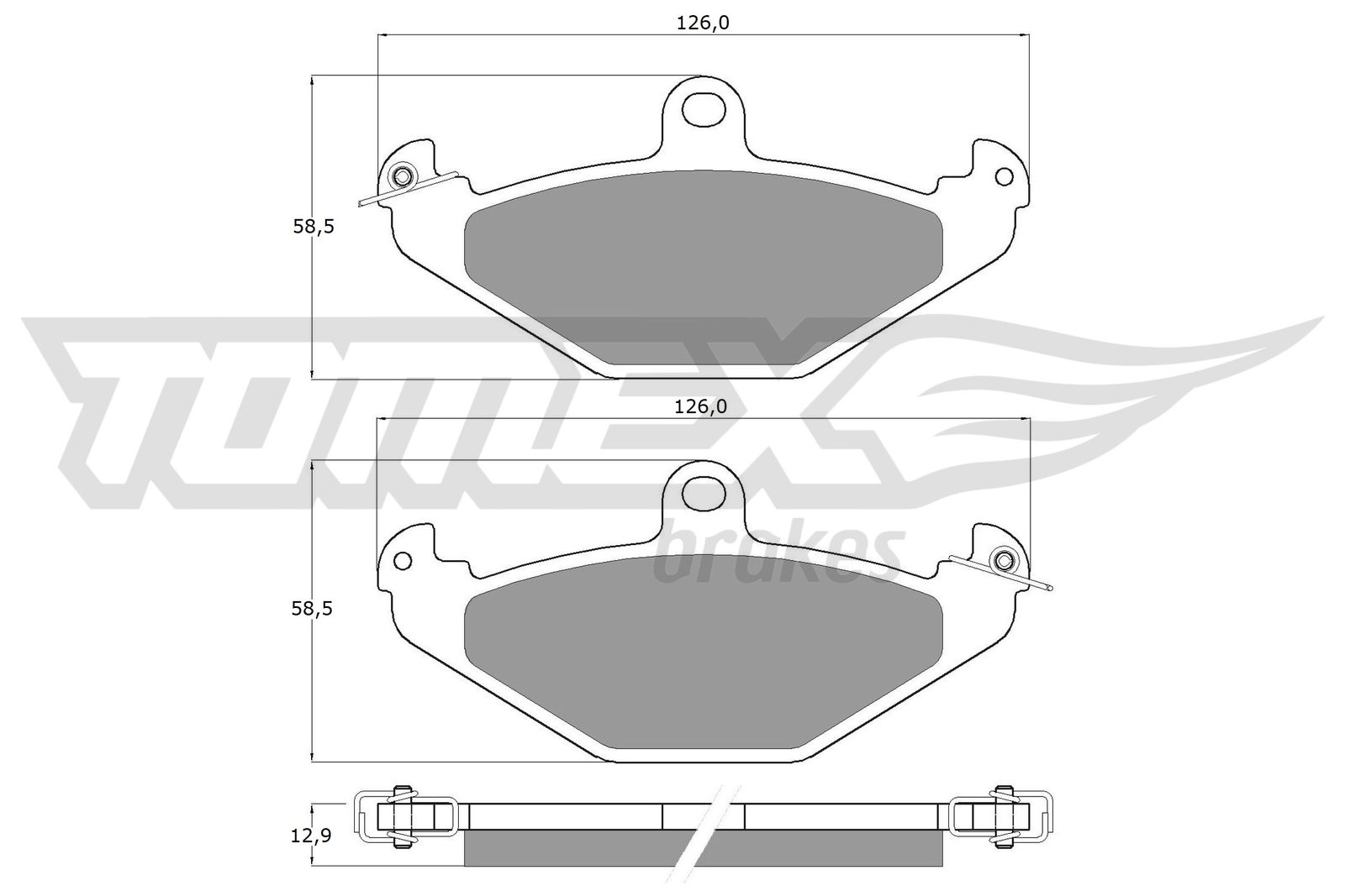 Sada brzdových platničiek kotúčovej brzdy TOMEX Brakes